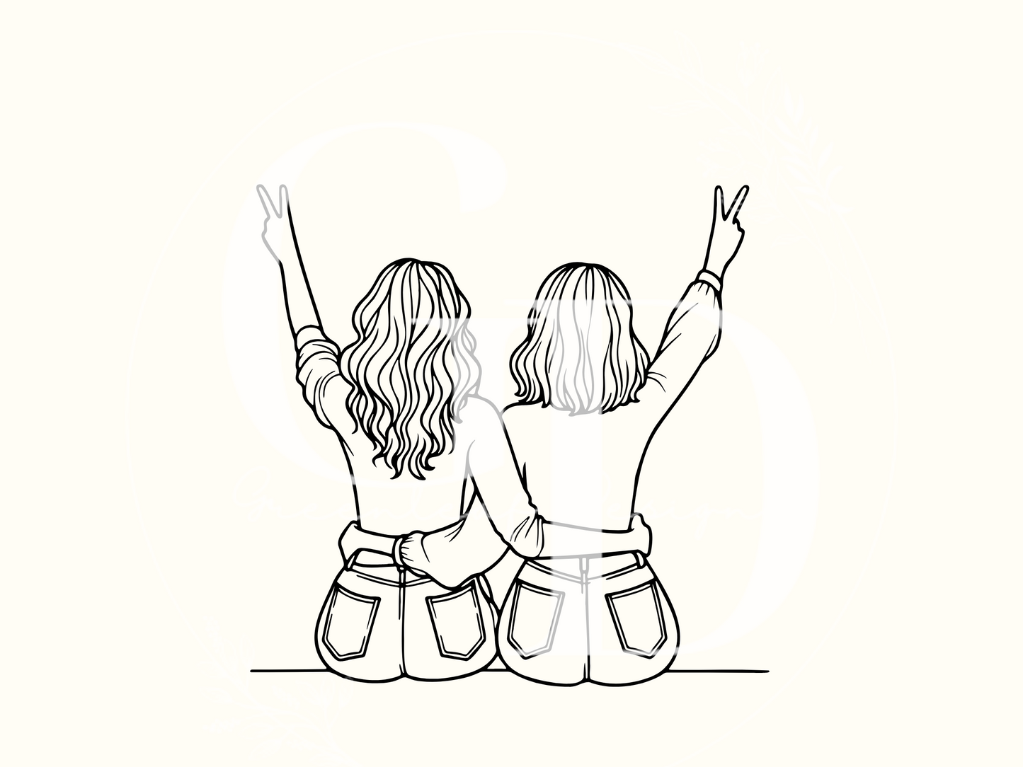 Two Besties Digital Print