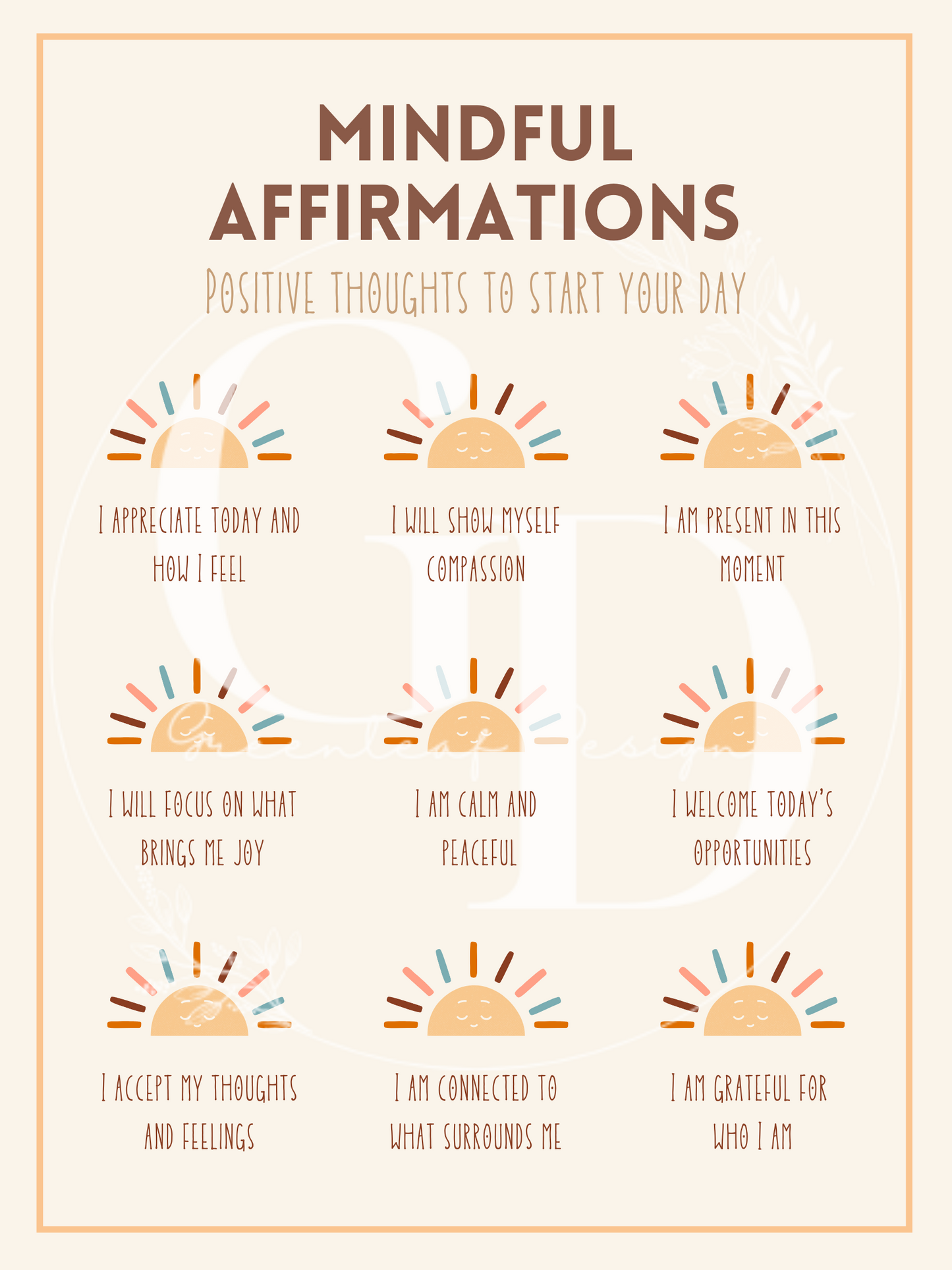 Mindful Affirmations Digital Print