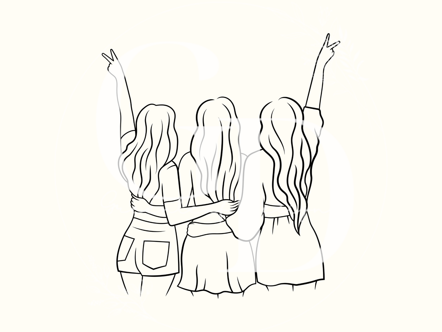 Three Besties Digital Print