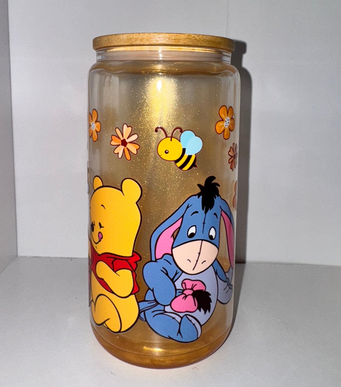 16oz Glass Mica Honey Drip