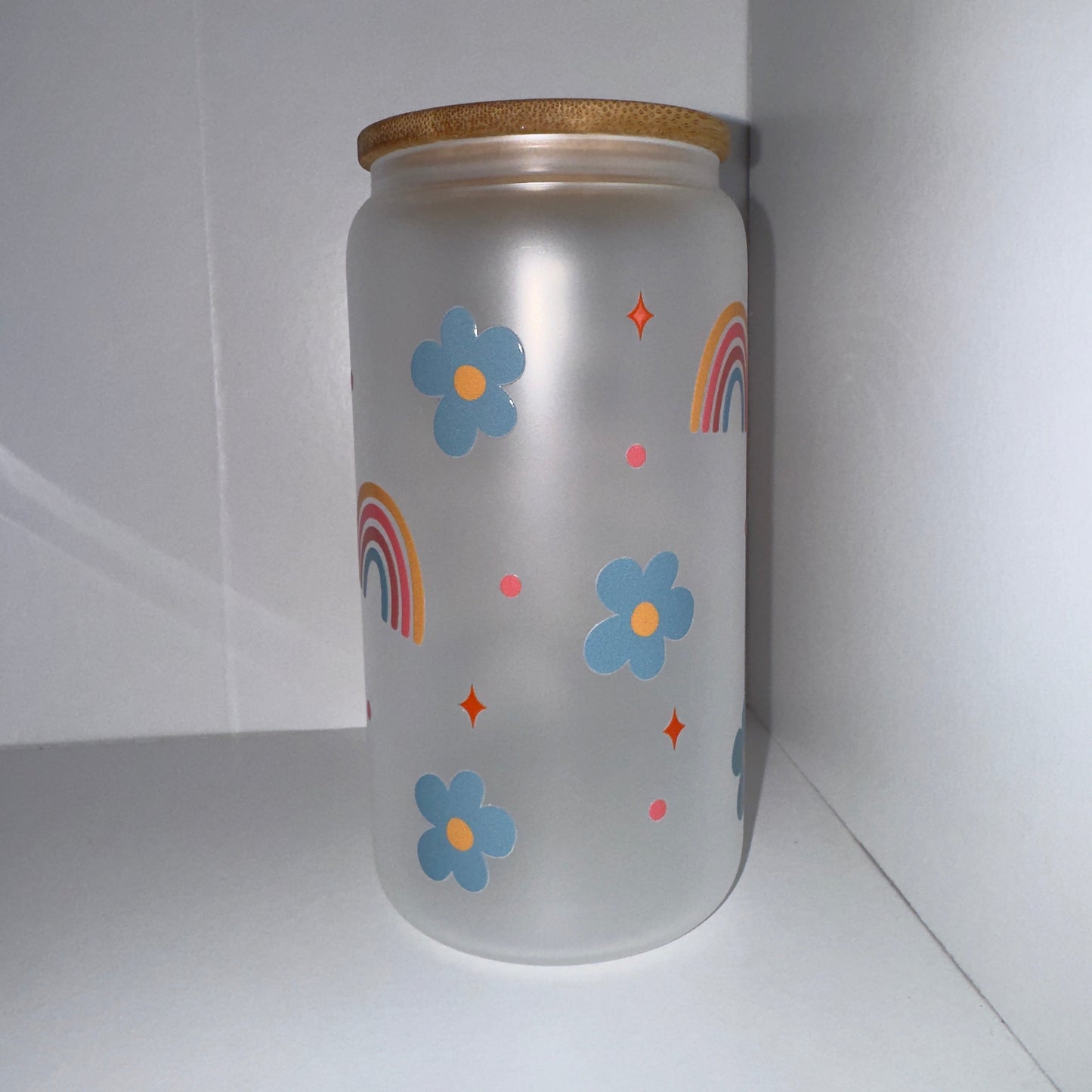 Frosted Something Positive 16oz Glass