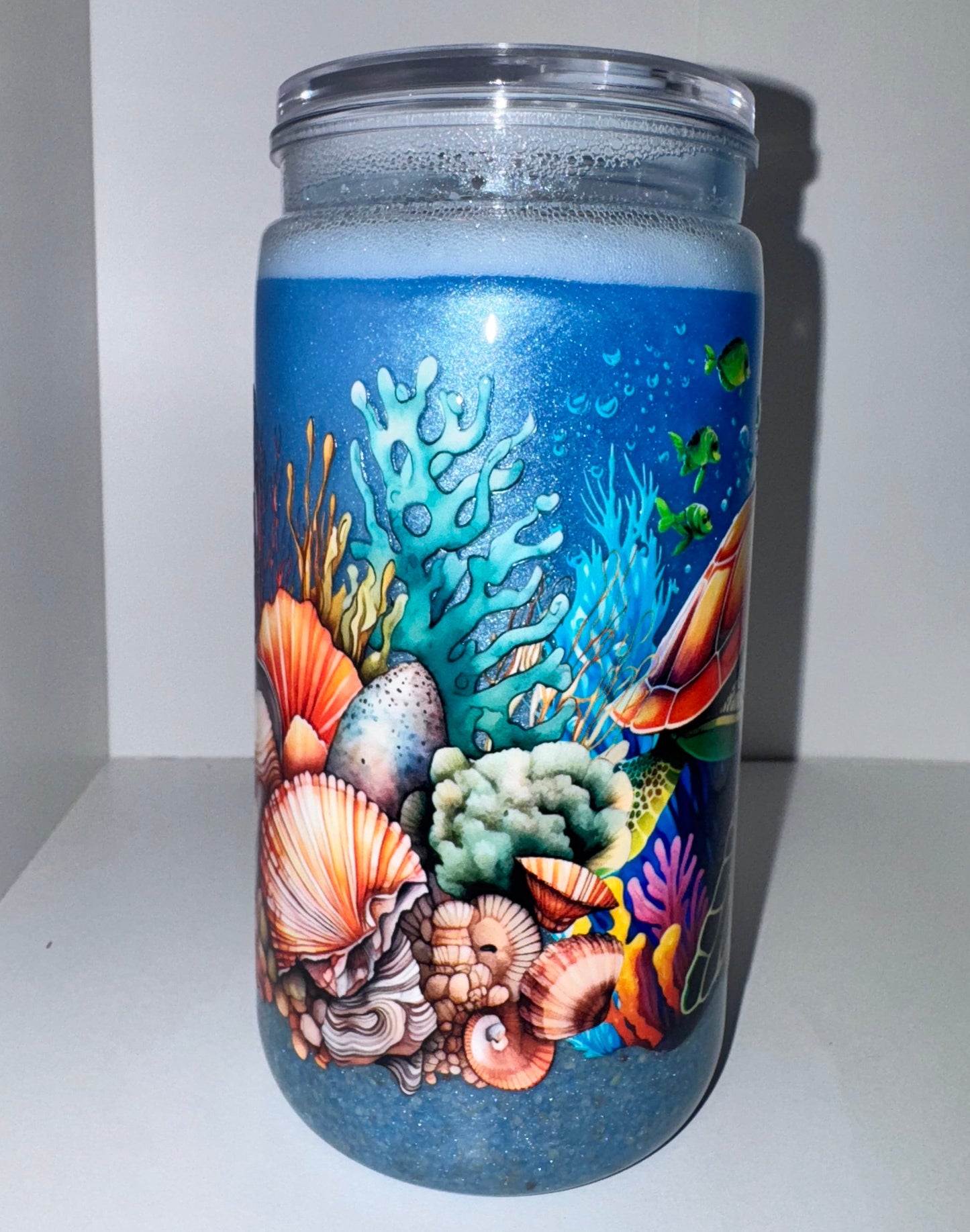 16oz Acrylic Ocean Cup W/ Sand