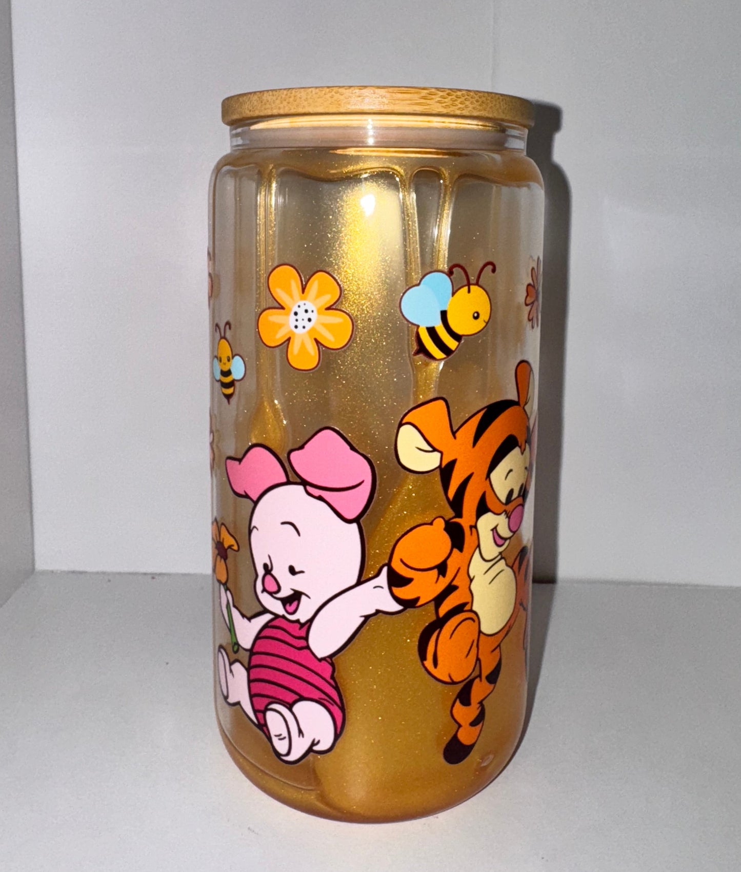 16oz Glass Mica Honey Drip