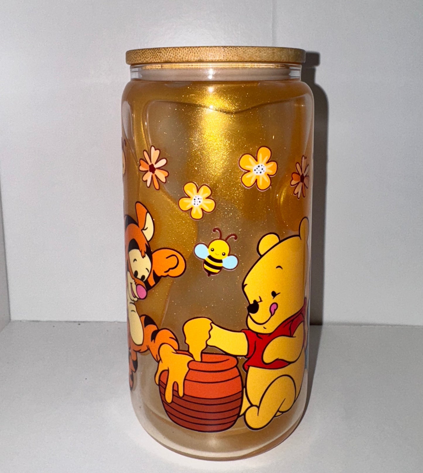 16oz Glass Mica Honey Drip