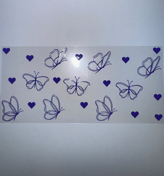 #433 - Purple Outline Butterflies