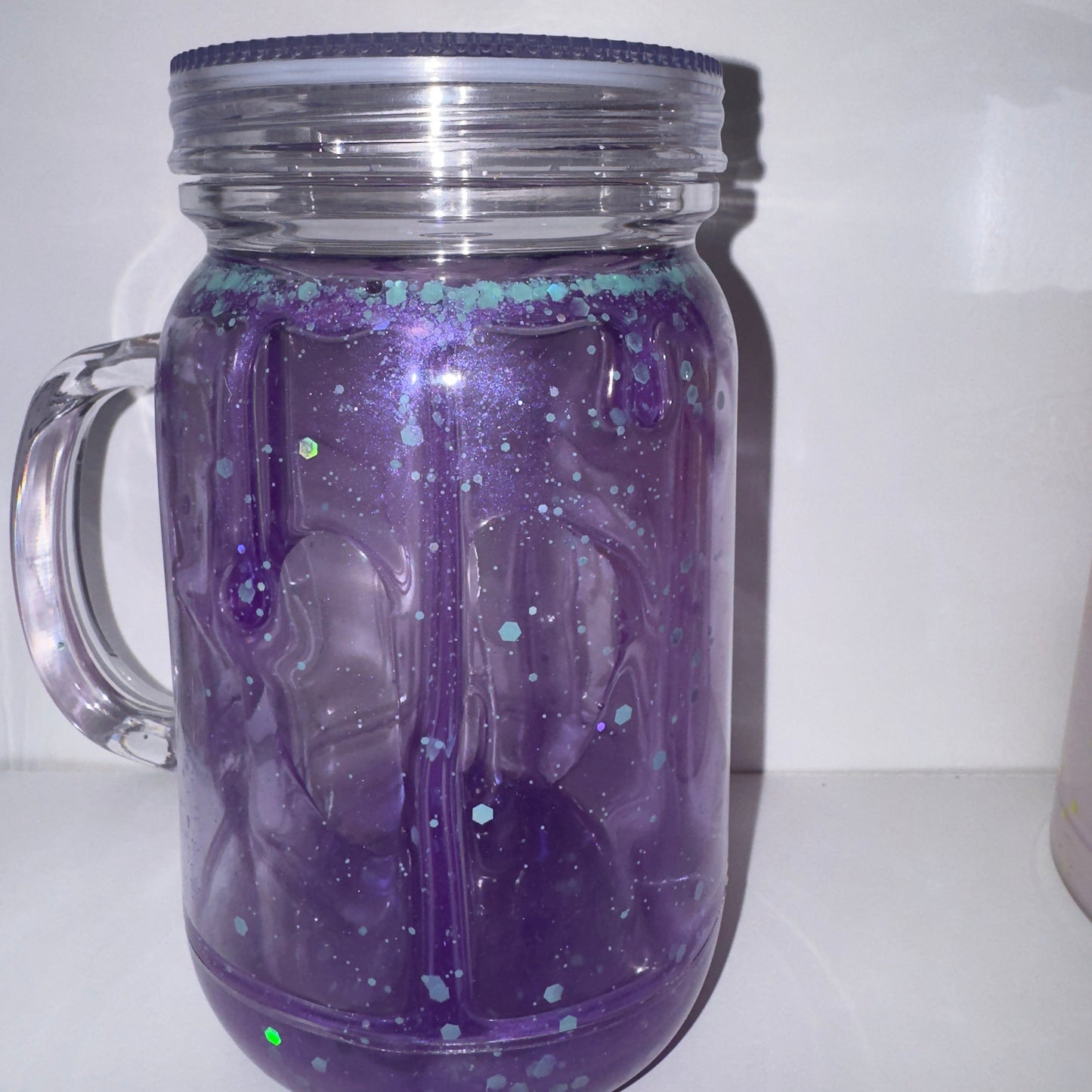 Purple Mica Drip W/ Blue Glitter 20oz Acrylic