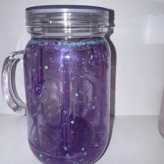 Purple Mica Drip W/ Blue Glitter 20oz Acrylic