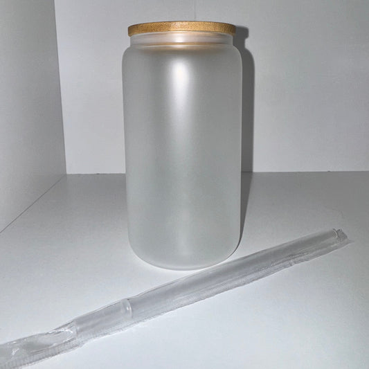 Frosted Glass Can Tumbler (No Glitter)