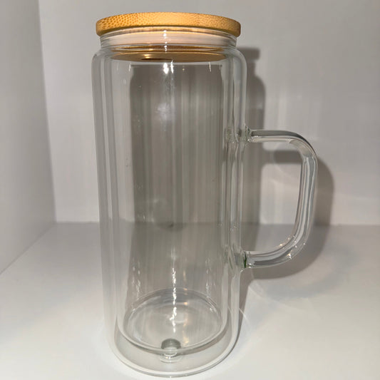 20oz Snow Globe Glass Cup w/ Handle